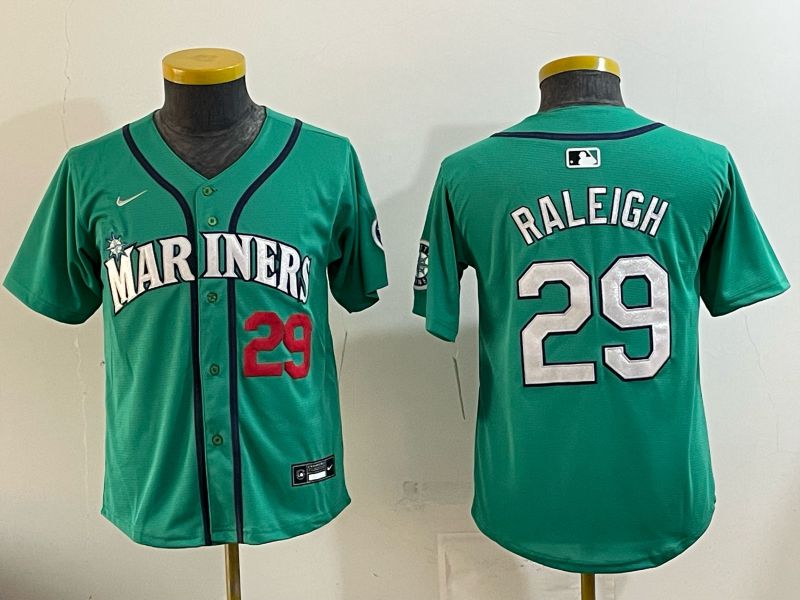 Youth Seattle Mariners #29 Raleigh Green Game 2026 Nike MLB Jersey style 03->youth mlb jersey->Youth Jersey